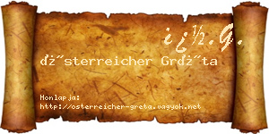 Österreicher Gréta névjegykártya